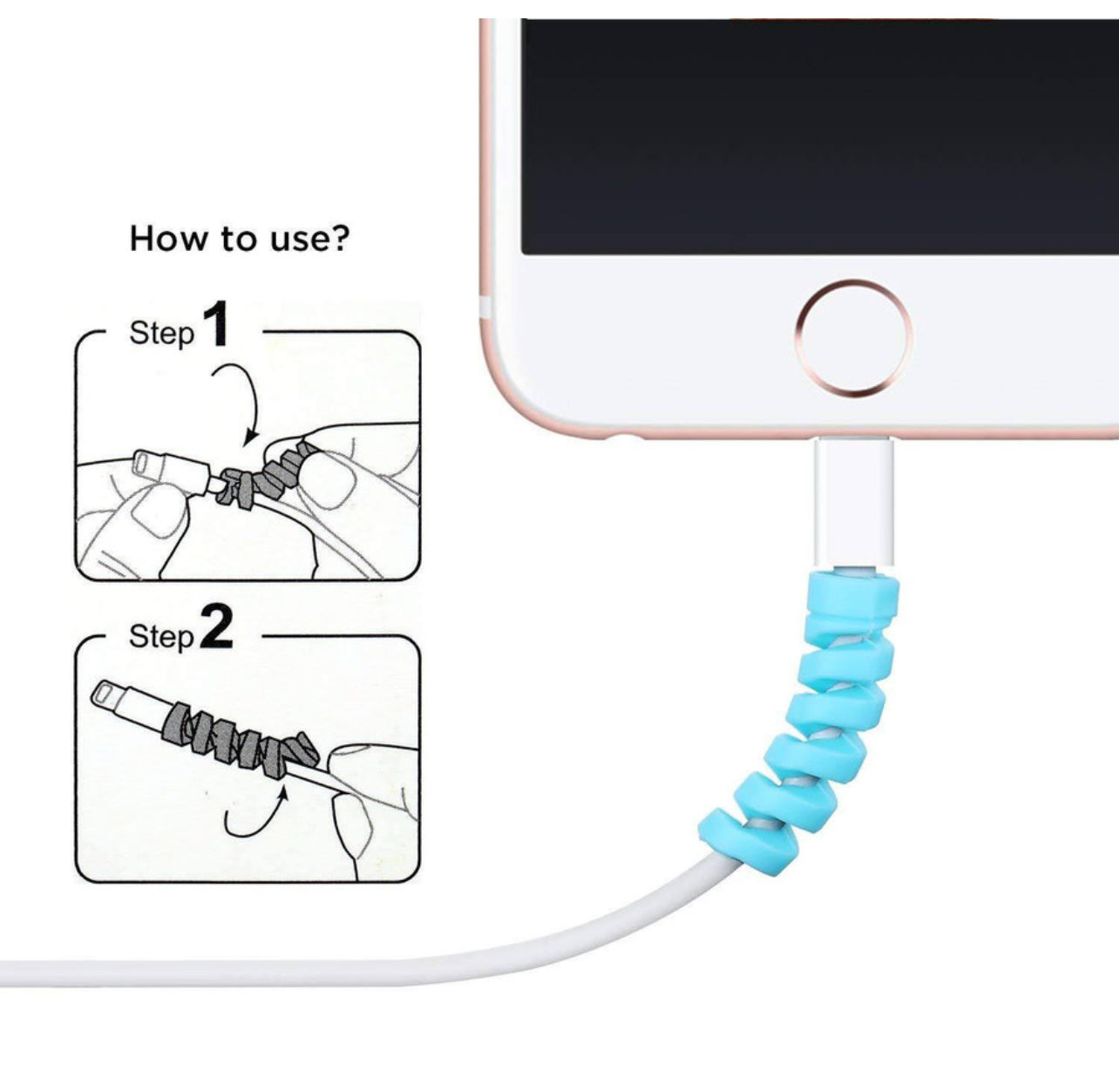 Spiral cable protector (pack of 3,multicolour )