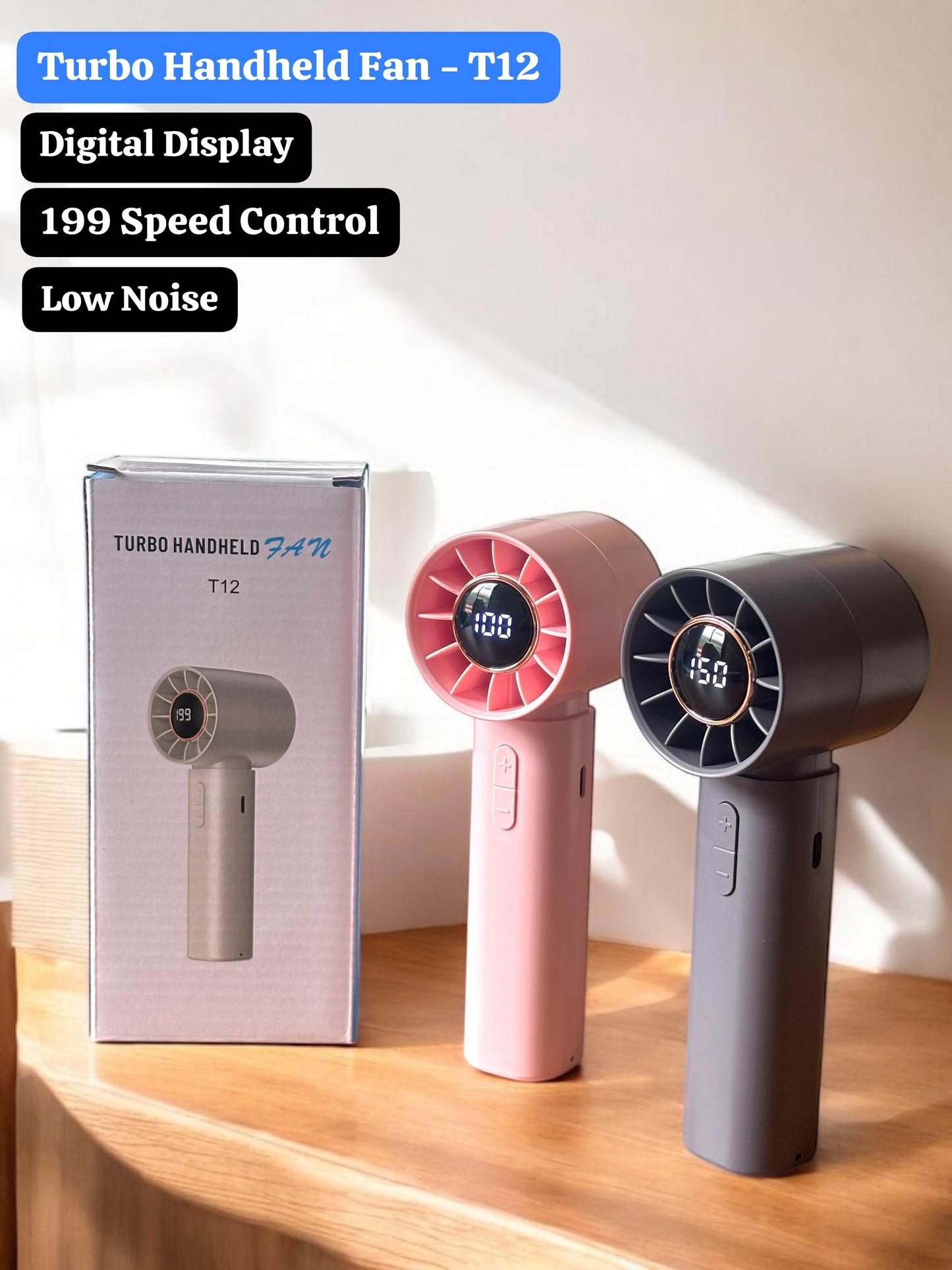 Turbo Handheld Fan - T12 (1pcs,multicolour)
