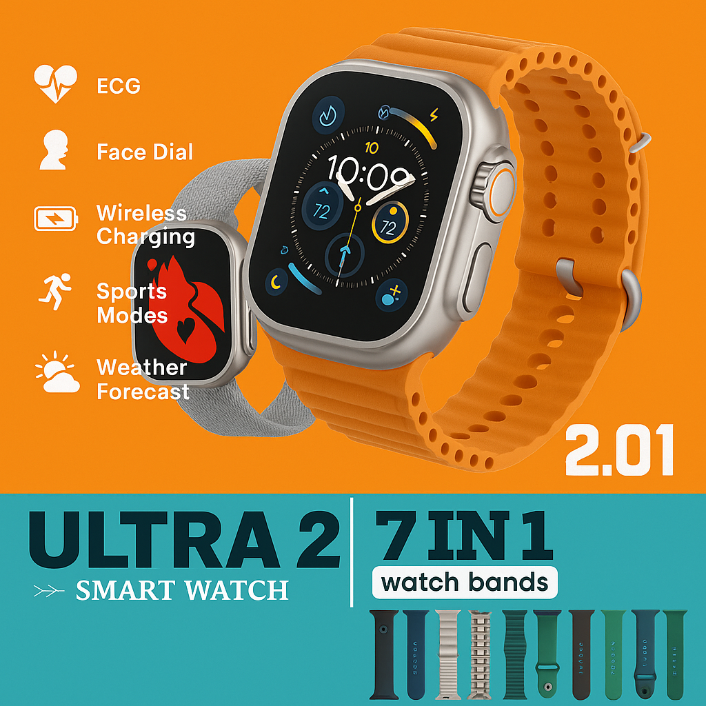 Ultra 2 smart watch with 7in1 watch bands