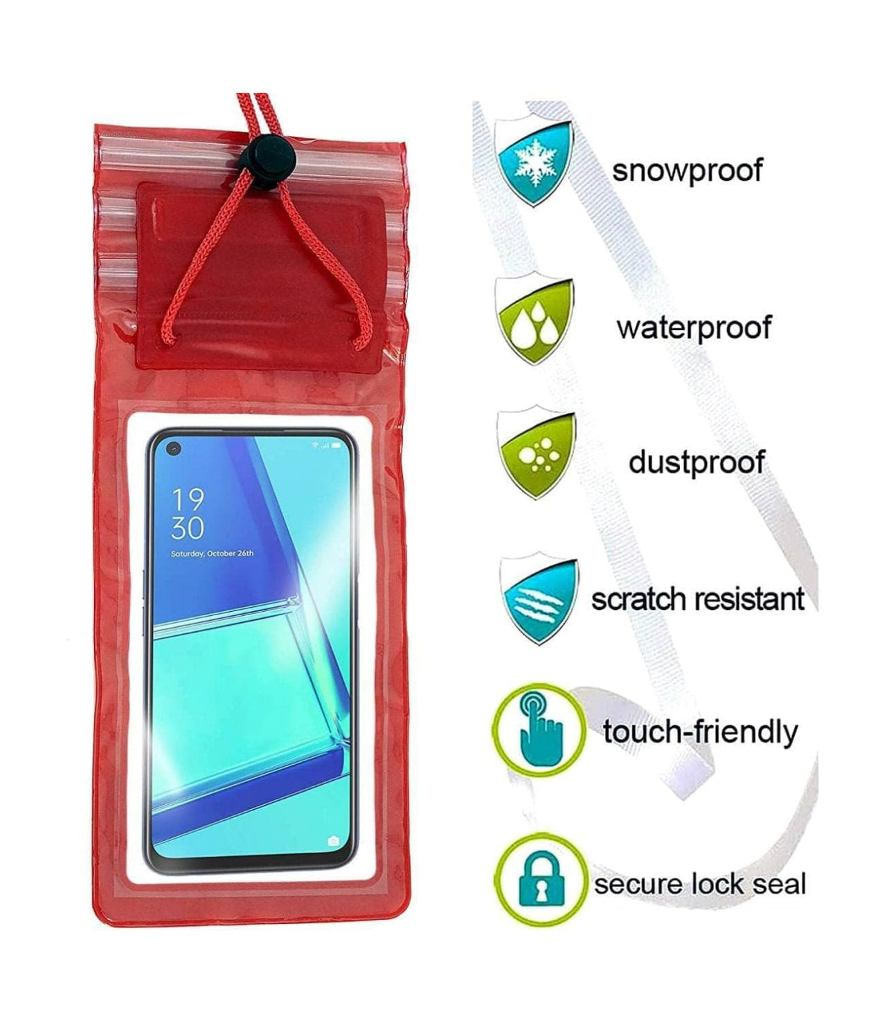 Waterproof Clip Lock Design Mobile Pouch (pack of 3)