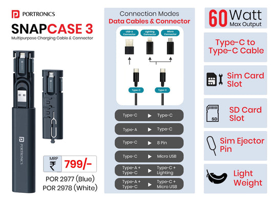Portronics Multipurpose Charging Cable & Connector