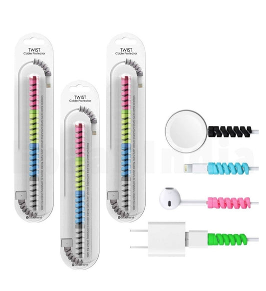 Spiral cable protector (pack of 3,multicolour )