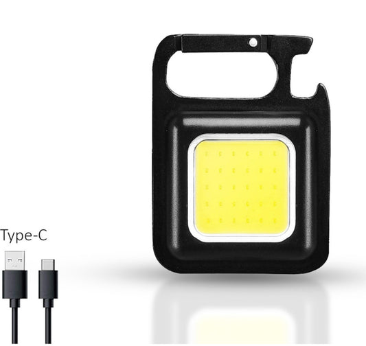 Rechargeable COB Keychain Work Light with 3 Lighting  (black)